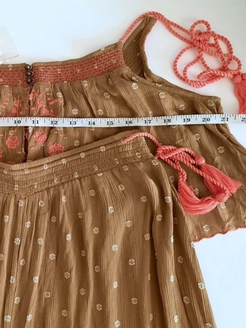 Free People Hearts Rising Embroidered Top & Pants In Moss Size M NWT - Picture 7 of 11